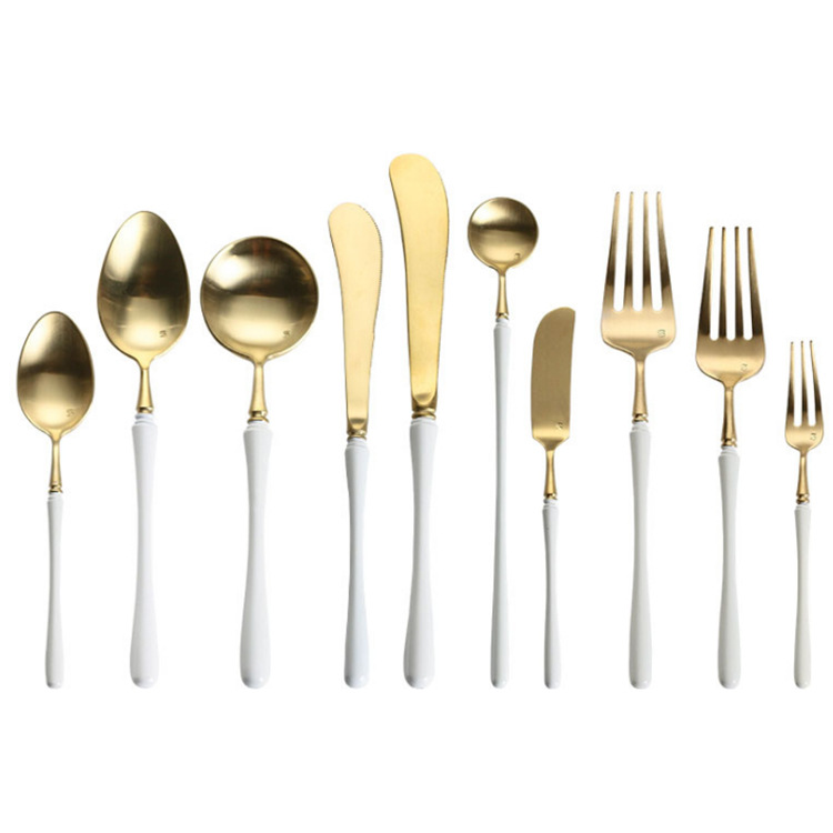 Factory Direct Sales Qinglong 304 Stainless Steel Western Tableware Platinum Knife, Fork and Spoon Suit Small Waist Handle Simple