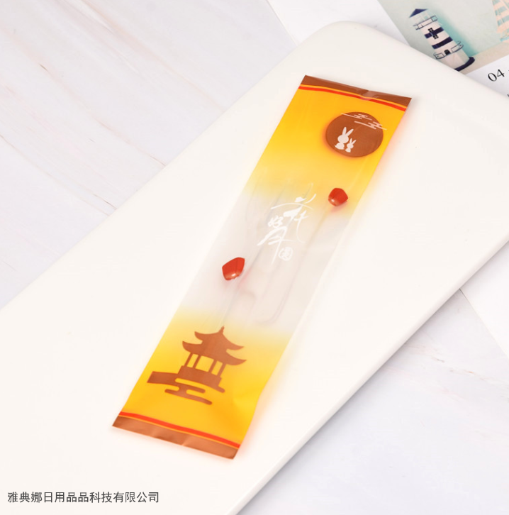 New Mid-Autumn Moon Cake Knife and Fork Set Disposable Cake Tableware Transparent Plastic Independent Packaging