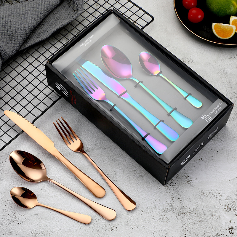 Cross-Border 1010 Stainless Steel Tableware Set Hotel Western Tableware Knife and Fork Spoon Tableware Gift
