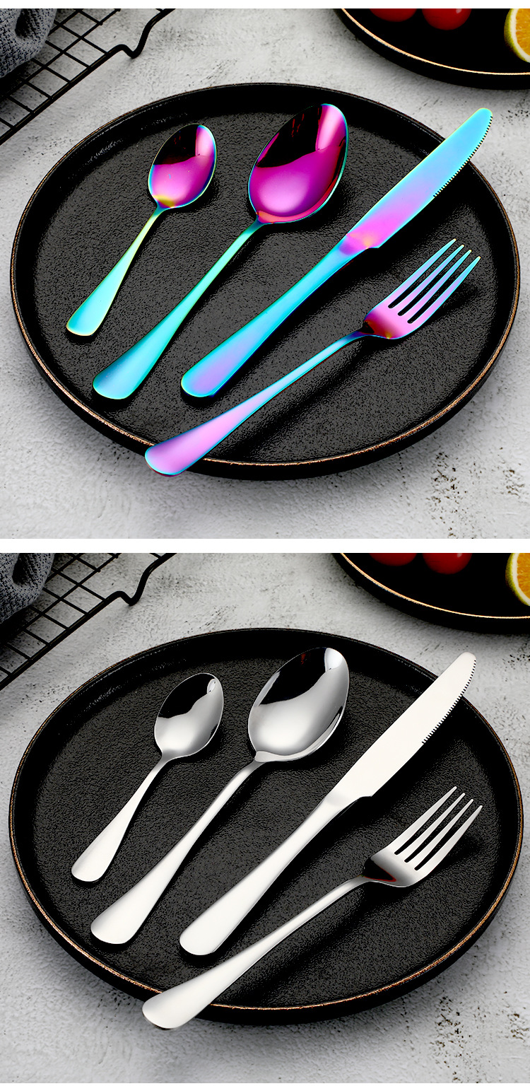 Cross-Border 1010 Stainless Steel Tableware Set Hotel Western Tableware Knife and Fork Spoon Tableware Gift