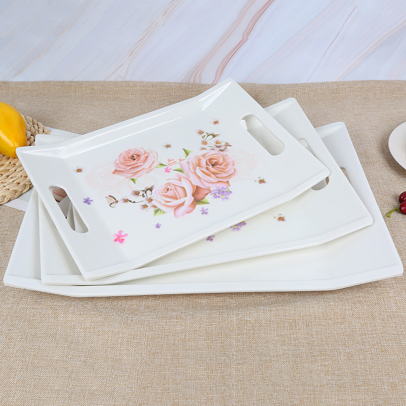 Manufacturers Direct creative Environmental Food tray Hotel with Tableware tea tray wholesale porcelain Square tray