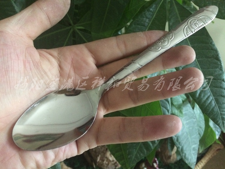 Jieyang Wholesale Stainless Steel Tableware Spoon 2 Yuan Store Source Manufacturer Soup Spoon Small Spoon Daily Necessities