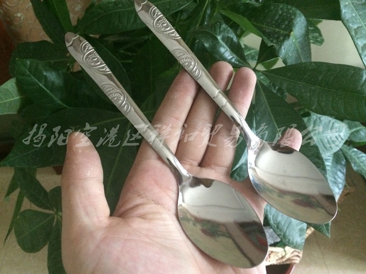 Jieyang Wholesale Stainless Steel Tableware Spoon 2 Yuan Store Source Manufacturer Soup Spoon Small Spoon Daily Necessities