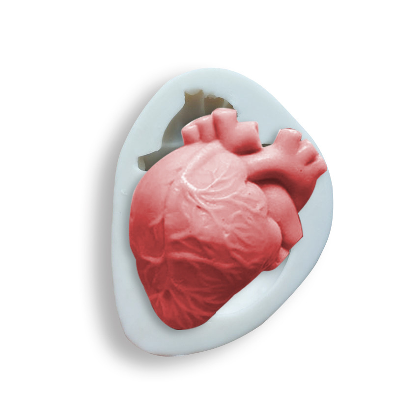Halloween Heart Human Brain Shape Candle Epoxy Mold Fondant Chocolate Biscuit Cake Silicone Baking Mold