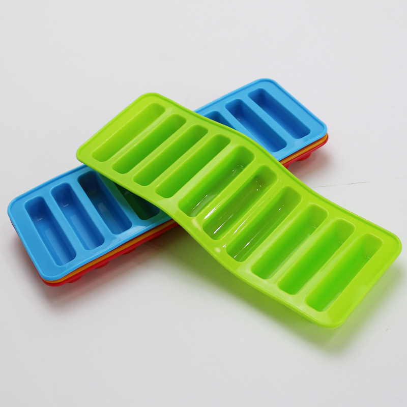 Food Grade Cylindrical Silicone Ice Cube Mold 10-Hole Finger Biscuit Ice Sucker Ice Tray Chocolate DIY Mold
