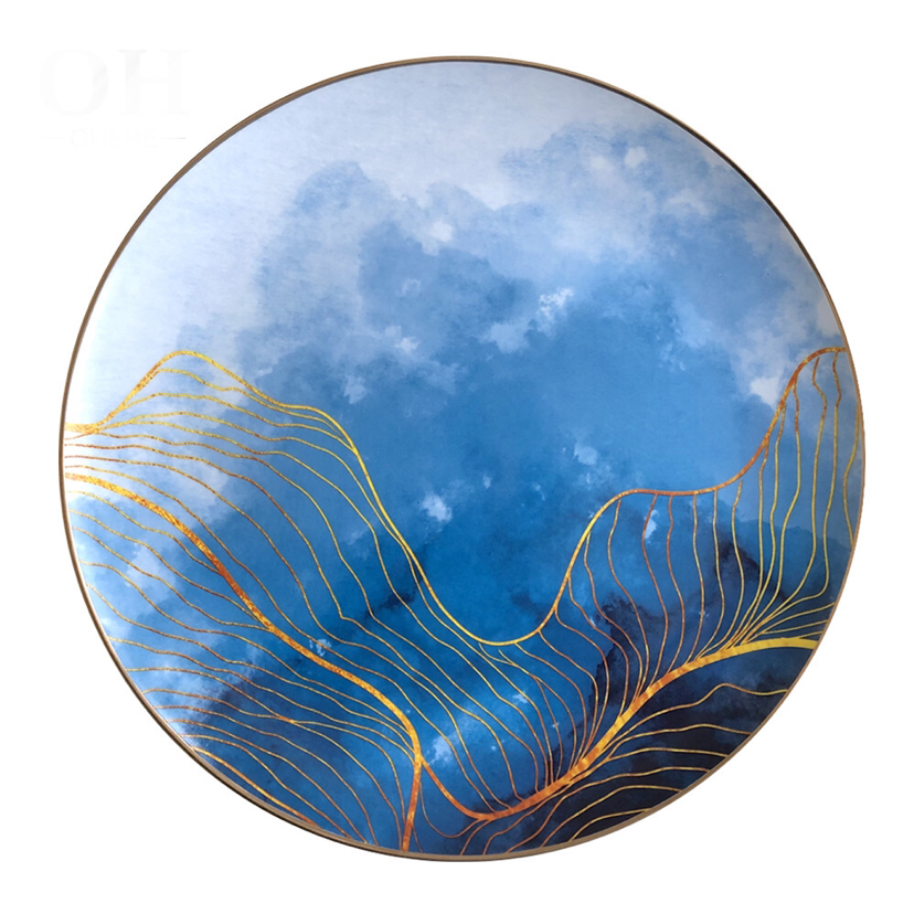Bone China Dish High Ceramic Western Cuisine Plate Table Large Tray Tableware Fruit Cake Plate Daily Necessities