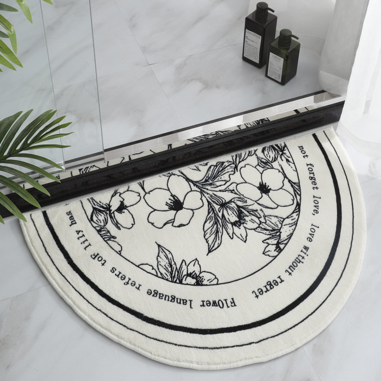 Black and White Era Simple Series Bathroom Door Mat Bathroom Entrance Water-Absorbing Non-Slip Mat Floor Mat Bedroom Carpet Black and White Era Simple Series Bathroom Door Mat Bathroom Entrance Water-Absorbing Non-Slip Mat Floor Mat Bedroom Carpet