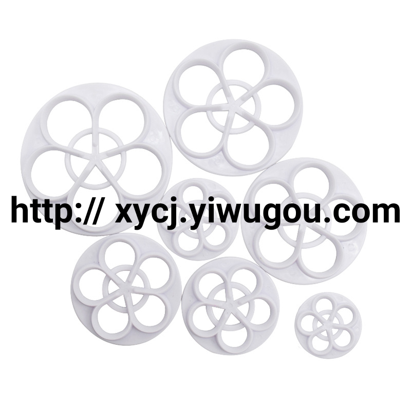 7PCs Rose Petals Cutter Embossing Mold DIY Fondant Cake Decoration Tool Biscuit Impression