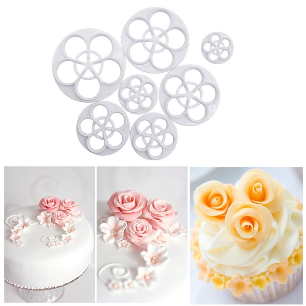 7PCs Rose Petals Cutter Embossing Mold DIY Fondant Cake Decoration Tool Biscuit Impression 7PCs Rose Petals Cutter Embossing Mold DIY Fondant Cake Decoration Tool Biscuit Impression