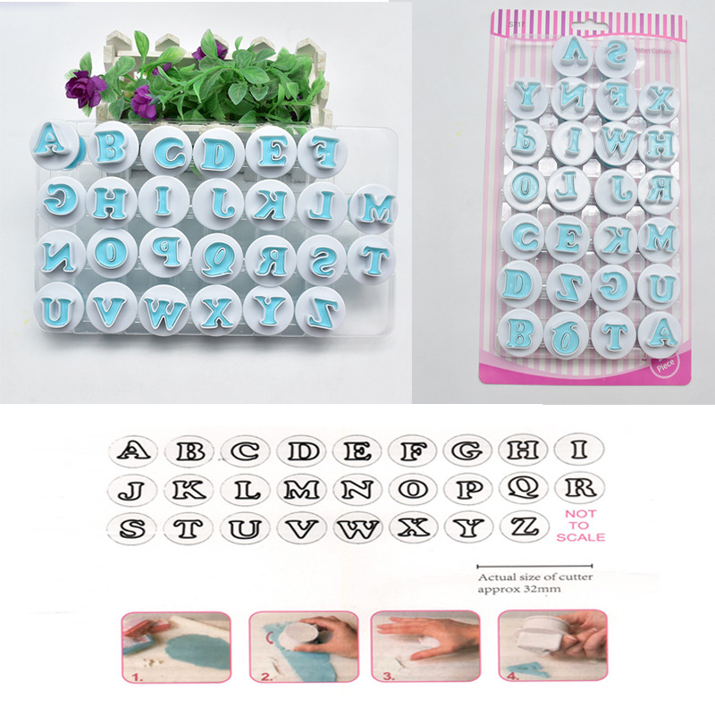 DIY Baking 26PCs Capital English Letter Spring Fondant Chocolate Biscuit Plastic Printing Mold