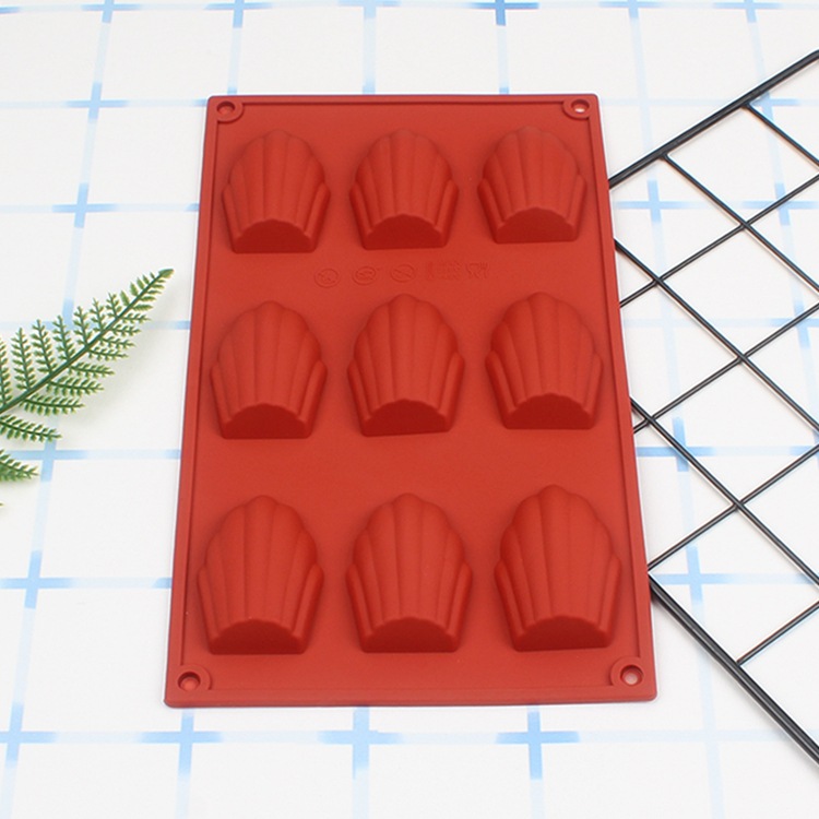 FDA 9 Even Madeline Silicone Cake Mold Shell Shape Biscuit Handmade Soap Baking Tool Factory Direct Sales