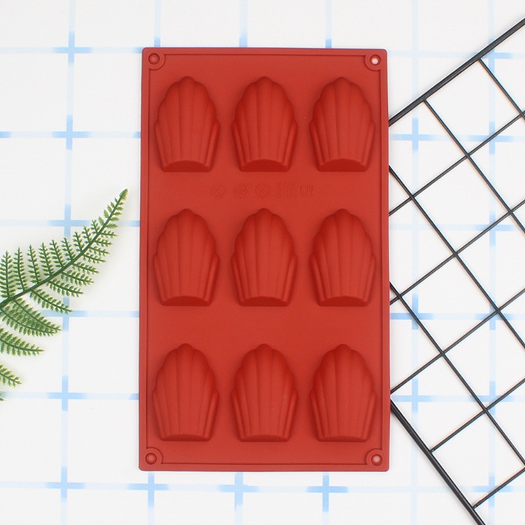 FDA 9 Even Madeline Silicone Cake Mold Shell Shape Biscuit Handmade Soap Baking Tool Factory Direct Sales