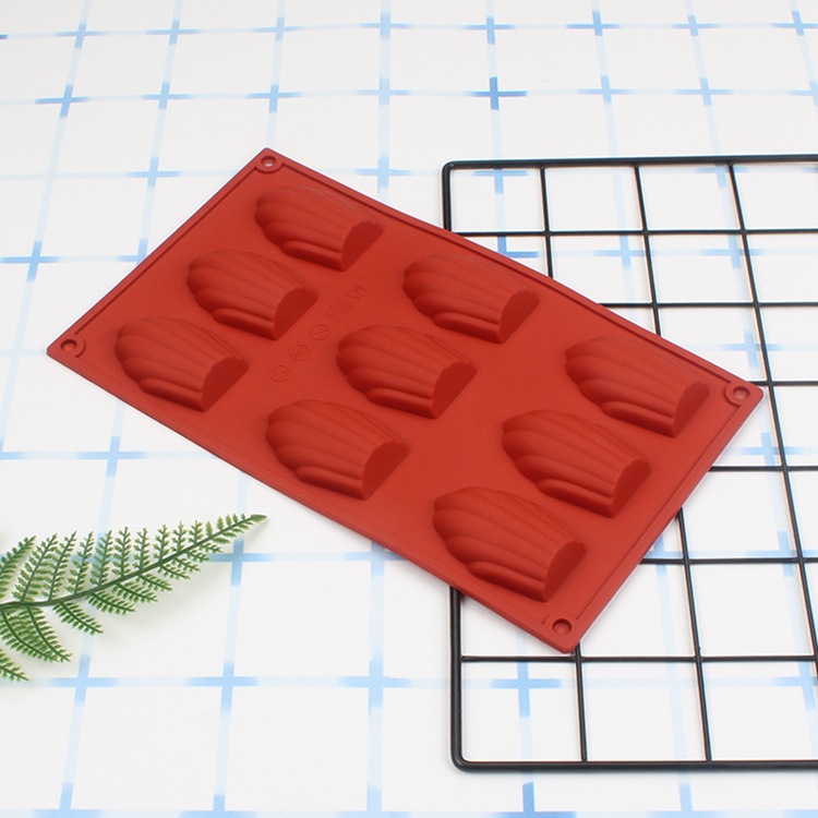 FDA 9 Even Madeline Silicone Cake Mold Shell Shape Biscuit Handmade Soap Baking Tool Factory Direct Sales