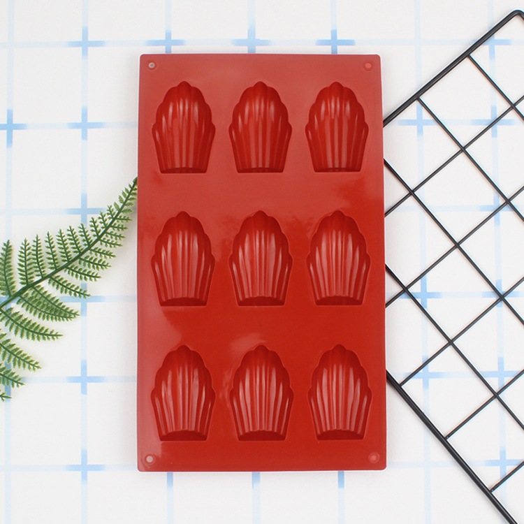 FDA 9 Even Madeline Silicone Cake Mold Shell Shape Biscuit Handmade Soap Baking Tool Factory Direct Sales
