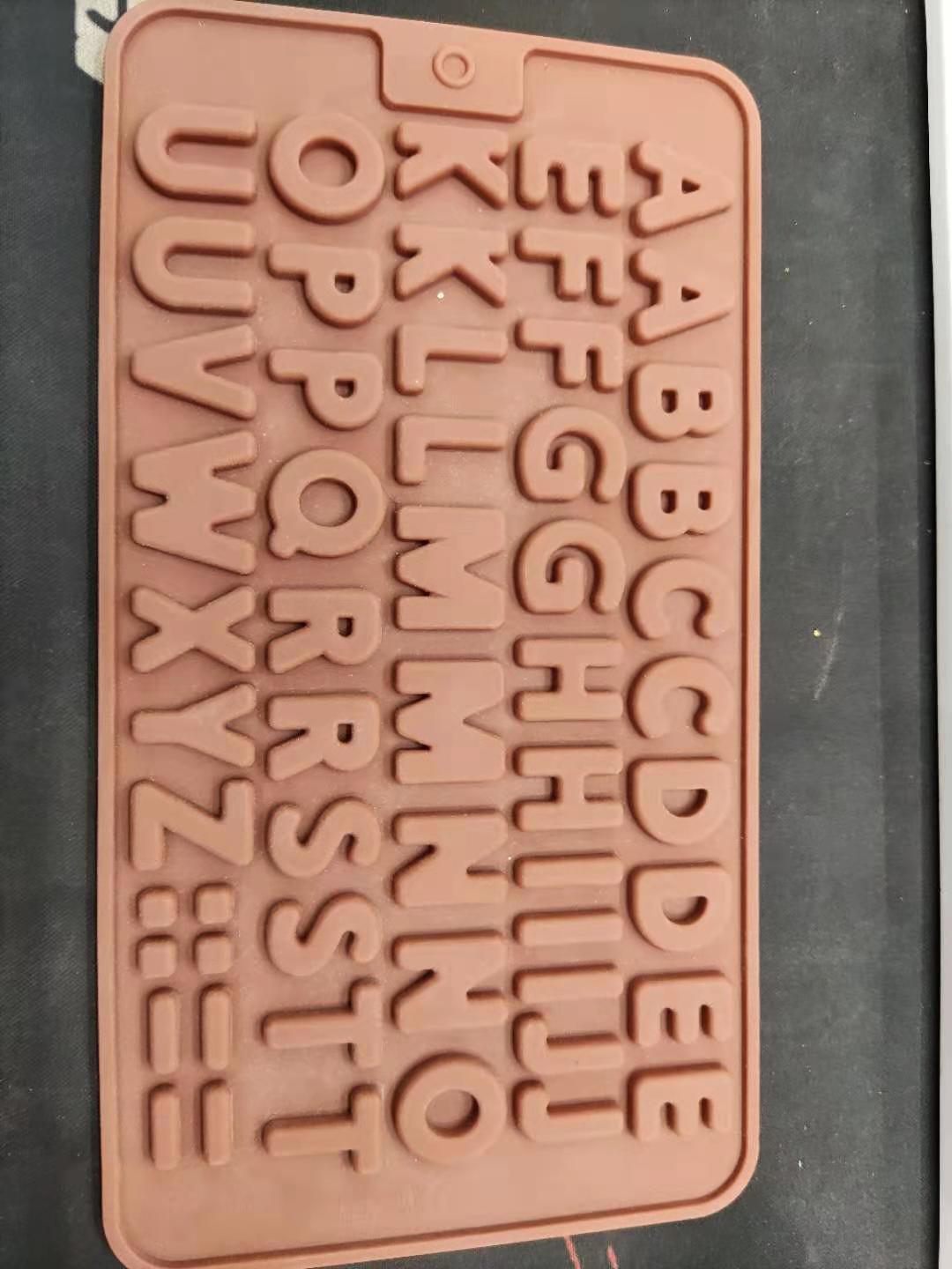 Silicone Horizontal Letter Chocolate Mold 52 Grid Biscuit Cake Baking Mold Ice Grid Mold Epoxy Mold DIY