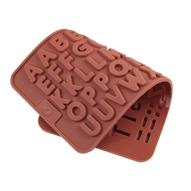 Silicone Horizontal Letter Chocolate Mold 52 Grid Biscuit Cake Baking Mold Ice Grid Mold Epoxy Mold DIY