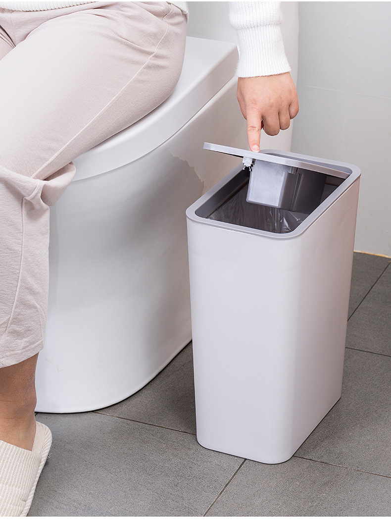 Trash Can Household Living Room with Lid Creative Bathroom Large Gap Waste Paper with Lid Narrow Toilet Basket Nordic Trash Can Household Living Room with Lid Creative Bathroom Large Gap Waste Paper with Lid Narrow Toilet Basket Nordic
