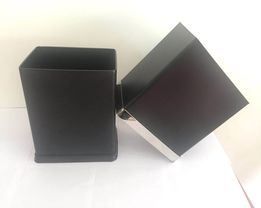 Rectangular Stainless Steel Room Barrel Double-Layer Room Barrel without Lid Flame Retardant Toilet Basket Barrel Office Storage Bucket