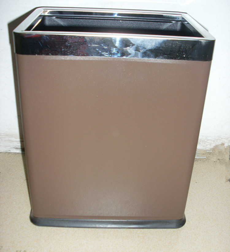 Rectangular Stainless Steel Room Barrel Double-Layer Room Barrel without Lid Flame Retardant Toilet Basket Barrel Office Storage Bucket
