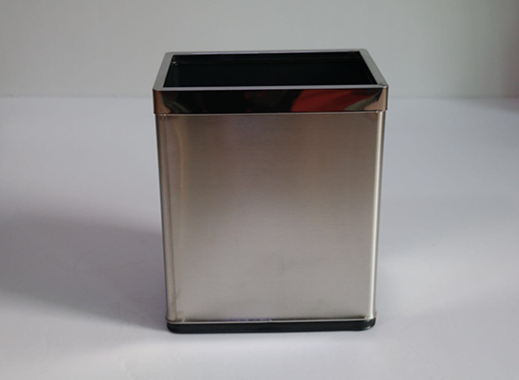 Rectangular Stainless Steel Room Barrel Double-Layer Room Barrel without Lid Flame Retardant Toilet Basket Barrel Office Storage Bucket