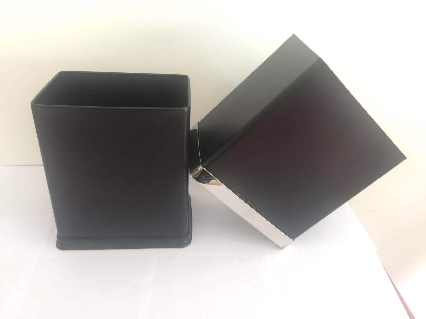Rectangular Stainless Steel Room Barrel Double-Layer Room Barrel without Lid Flame Retardant Toilet Basket Barrel Office Storage Bucket