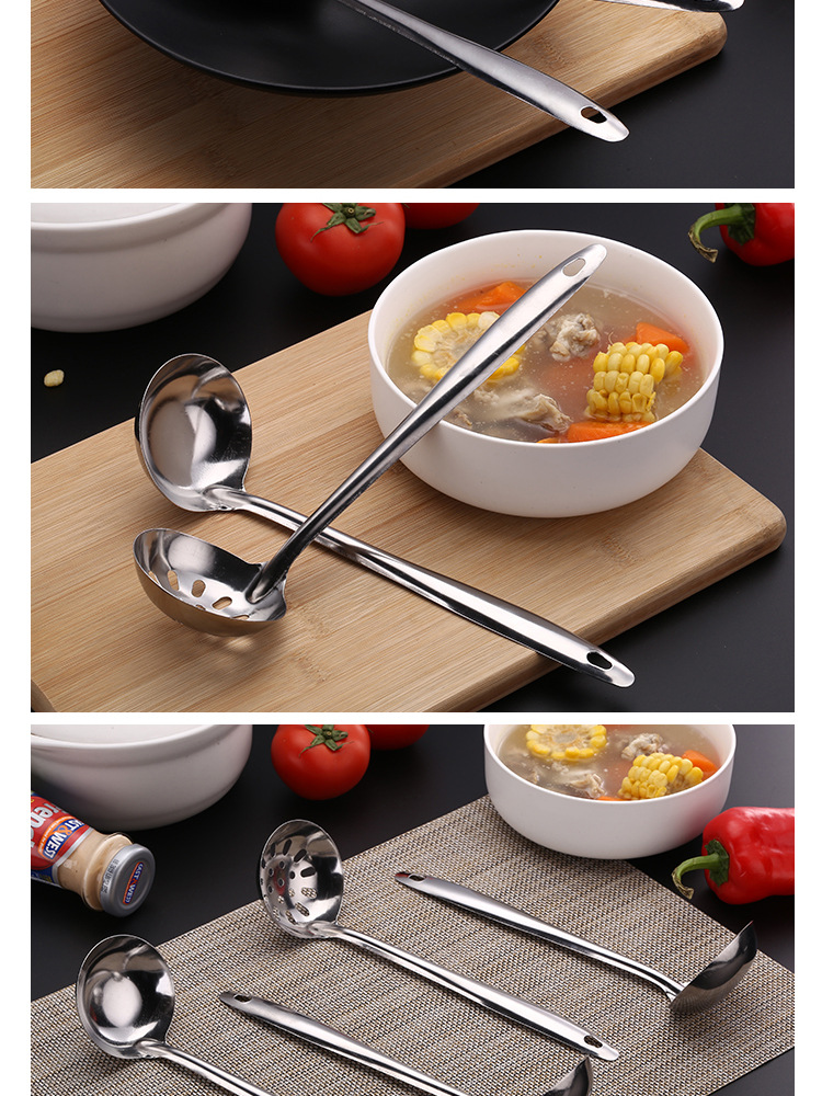 Factory Direct Sales Stainless Steel Soup Ladle Magnetic Long Spoon Soup Ladle Pointed Handle Bare Kitchen Tableware Hot Pot Slotted Ladle Factory Direct Sales Stainless Steel Soup Ladle Magnetic Long Spoon Soup Ladle Pointed Handle Bare Kitchen Tableware Hot Pot Slotted Ladle
