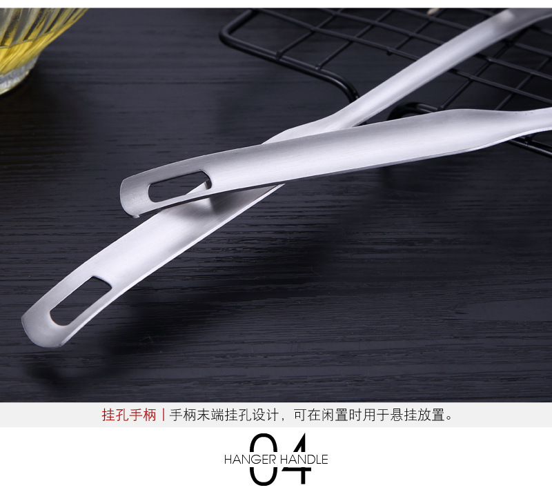 Factory Direct Sales 304 Stainless Steel Kitchenware Hot Pot Soup Ladle Perforated Ladle Kitchen Cooking Spoon with Long Handle