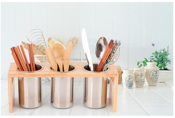 Kitchen Tableware Storage Rack, 304 Stainless Steel Tableware Storage Rack, Chopsticks Tube (2P)
