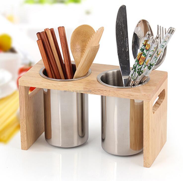 Kitchen Tableware Storage Rack, 304 Stainless Steel Tableware Storage Rack, Chopsticks Tube (2P)