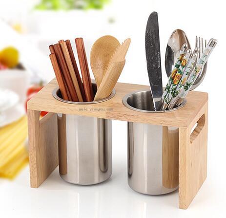 Kitchen Tableware Storage Rack, 304 Stainless Steel Tableware Storage Rack, Chopsticks Tube (2P)