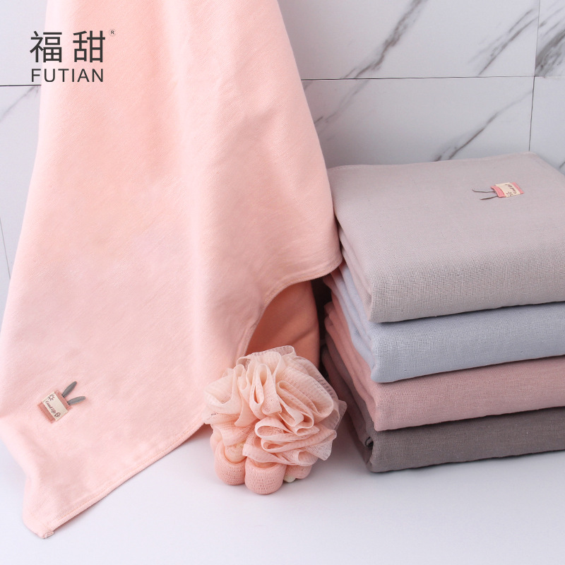 Futian-manufacturer direct Nordic Wind cute Cup Rabbit pure cotton soft absorbent Household adult male and female Bath towel