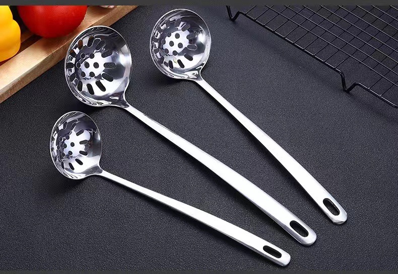 304 Stainless Steel Hot Pot Spoon Thickened Long Handle Soup Spoon and Strainer Hotel Restaurant Home Soup Ladle Perforated Ladle Cooking Spoon 304 Stainless Steel Hot Pot Spoon Thickened Long Handle Soup Spoon and Strainer Hotel Restaurant Home Soup Ladle Perforated Ladle Cooking Spoon