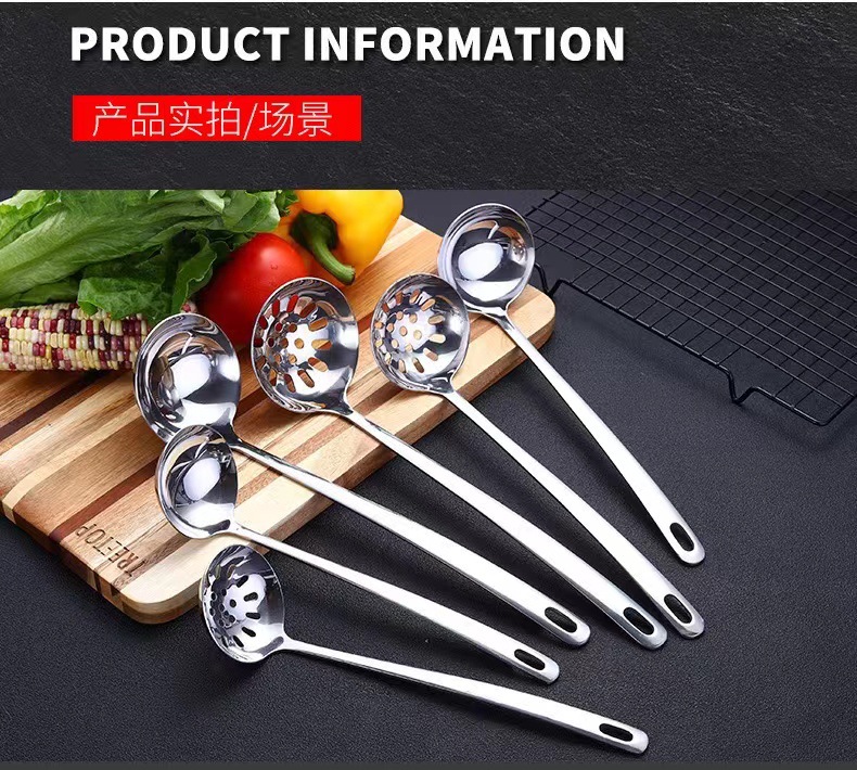 304 Stainless Steel Hot Pot Spoon Thickened Long Handle Soup Spoon and Strainer Hotel Restaurant Home Soup Ladle Perforated Ladle Cooking Spoon 304 Stainless Steel Hot Pot Spoon Thickened Long Handle Soup Spoon and Strainer Hotel Restaurant Home Soup Ladle Perforated Ladle Cooking Spoon