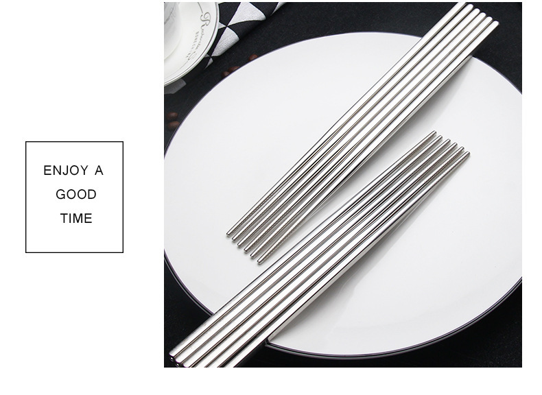 304 Stainless Steel Chopsticks Square Chopsticks Chinese Style Silver Chopsticks Household Hotel Restaurant Tableware Set 304 Stainless Steel Chopsticks Square Chopsticks Chinese Style Silver Chopsticks Household Hotel Restaurant Tableware Set