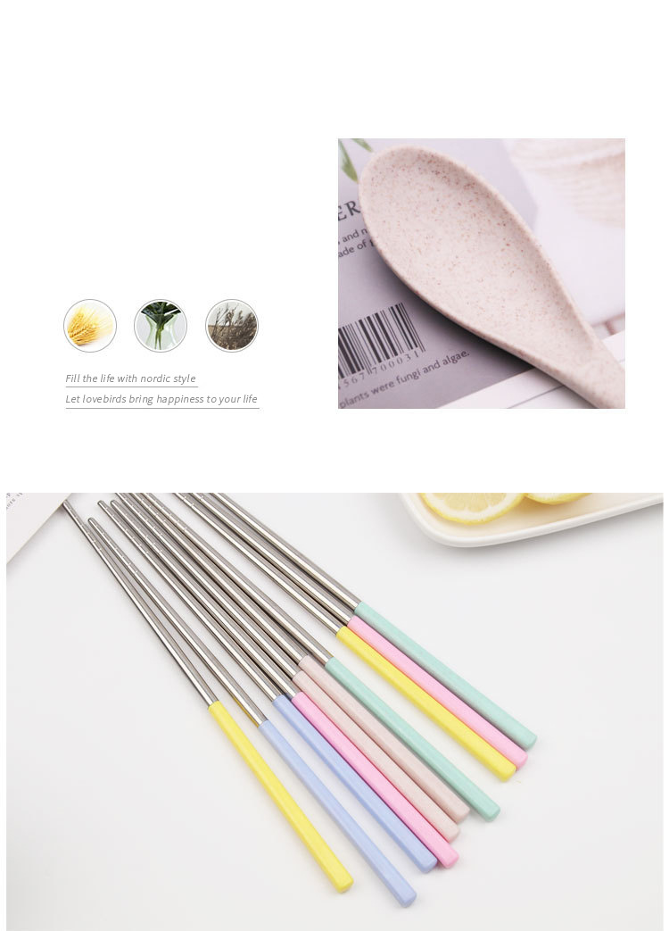 Wheat Straw Stainless Steel Chopsticks Material Degradable Chopsticks Family Restaurant Restaurant Chopsticks Large Quantity Can Be Customized