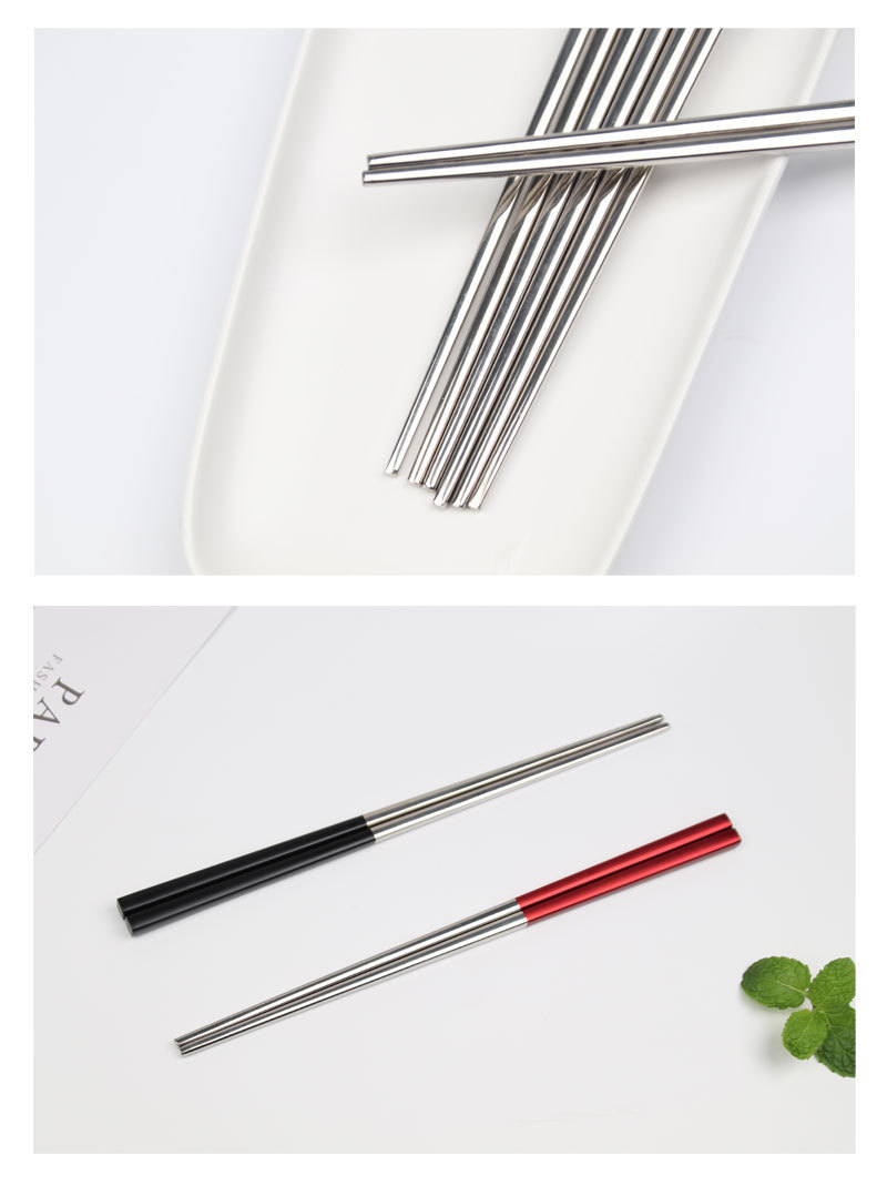 304 Stainless Steel Chopsticks Nordic Style Multi-Color Portuguese Tableware Chopsticks Comfortable Texture Simple Household Chopsticks