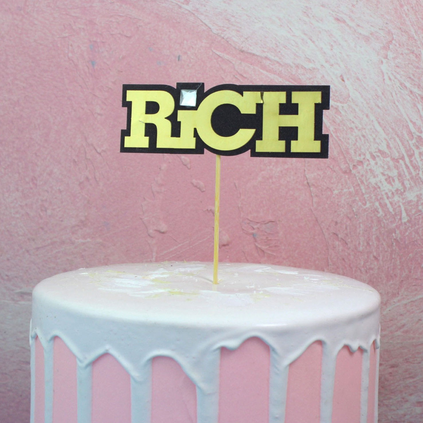 Baking Cake Topper Hip Hop Rap SKR Rich Money Cake Inserting Card Currency Rapper Theme Card