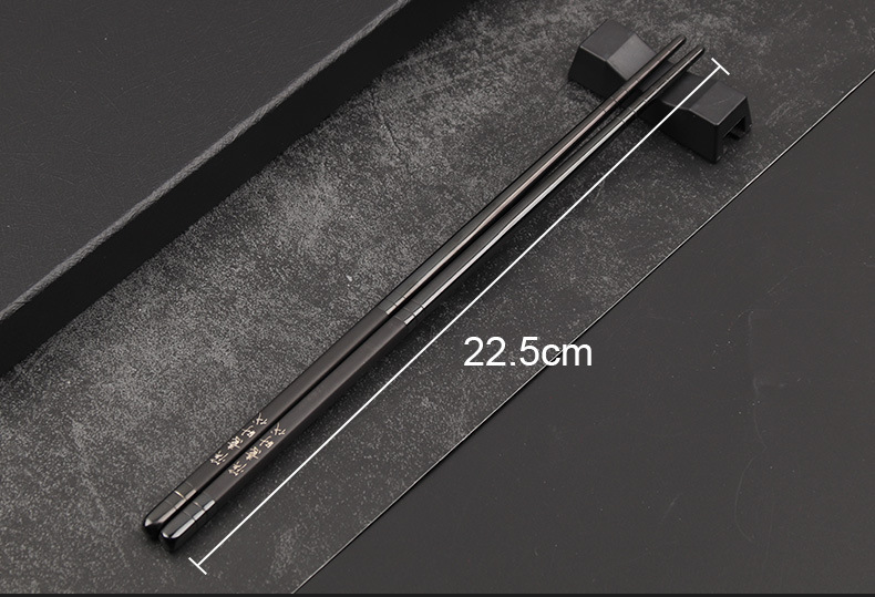 Korean-Style Electroplating 304 Stainless Steel Chopsticks Sanding Black Home Non-Slip Stainless Steel Square-Headed Chopsticks Laser Anti-Scald 5 Pairs Korean-Style Electroplating 304 Stainless Steel Chopsticks Sanding Black Home Non-Slip Stainless Steel Square-Headed Chopsticks Laser Anti-Scald 5 Pairs