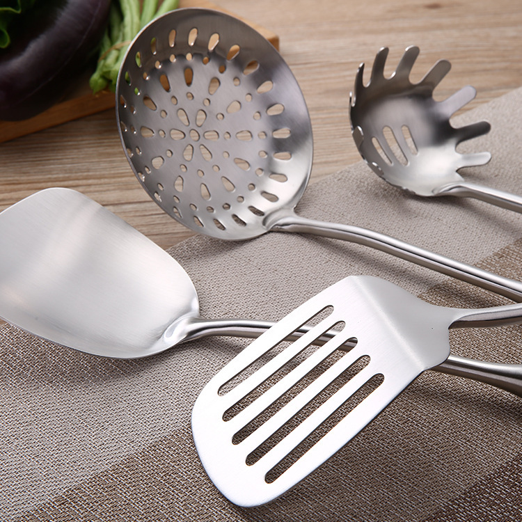 Household Stainless Steel Soup Ladle Spatula Cooking Spoon and Shovel Six-Piece Set Stainless Steel Tableware Spoon Shovel Kit Wholesale