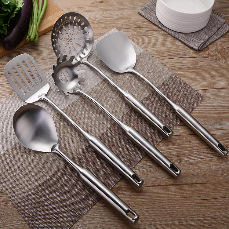 Household Stainless Steel Soup Ladle Spatula Cooking Spoon and Shovel Six-Piece Set Stainless Steel Tableware Spoon Shovel Kit Wholesale