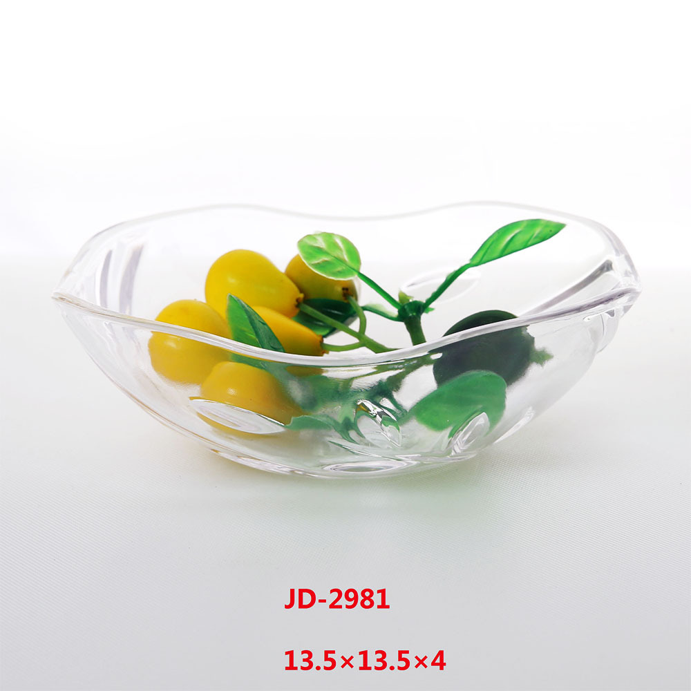 Acrylic Pc Imitation Glass Snack Dish Drop-Resistant Snack Dish Snack Bowl Dried Fruit Tray Restaurant Transparent Small Fruit Tray