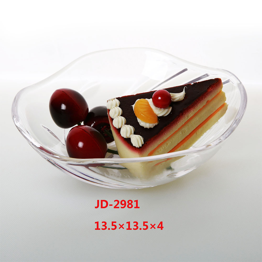 Acrylic Pc Imitation Glass Snack Dish Drop-Resistant Snack Dish Snack Bowl Dried Fruit Tray Restaurant Transparent Small Fruit Tray