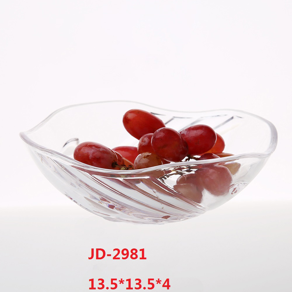 Acrylic Pc Imitation Glass Snack Dish Drop-Resistant Snack Dish Snack Bowl Dried Fruit Tray Restaurant Transparent Small Fruit Tray