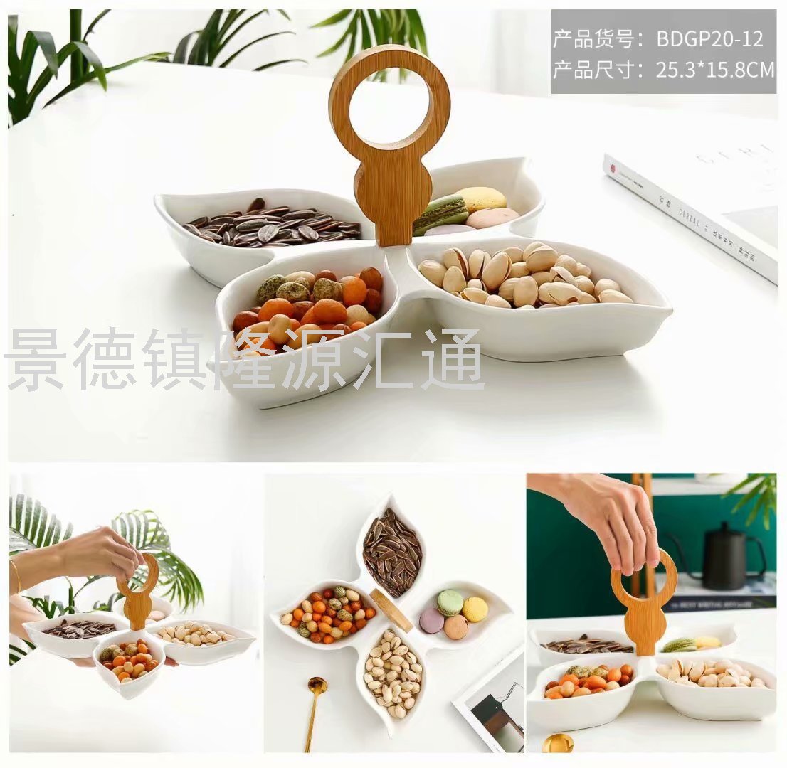 European-Style Ceramic Nut Plate Divided Fruit Plate Petals Dried Fruit Tray Living Room Restaurant Ideas Cake Plate European-Style Ceramic Nut Plate Divided Fruit Plate Petals Dried Fruit Tray Living Room Restaurant Ideas Cake Plate