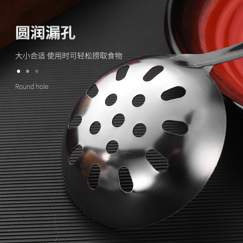 Stainless Steel Soup Ladle Kitchen Skimmer Hot Pot Spoon Big Soup Ladle Perforated Ladle Two-Piece Set Cooking Tools Soup Spoon Wholesale Stainless Steel Soup Ladle Kitchen Skimmer Hot Pot Spoon Big Soup Ladle Perforated Ladle Two-Piece Set Cooking Tools Soup Spoon Wholesale