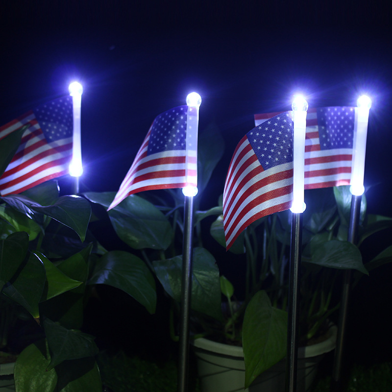 Amazon Hot Solar Pin Lamp Led Flag Light Outdoor Waterproof Garden Independence Day Decoration Lawn Lamp Amazon Hot Solar Pin Lamp Led Flag Light Outdoor Waterproof Garden Independence Day Decoration Lawn Lamp