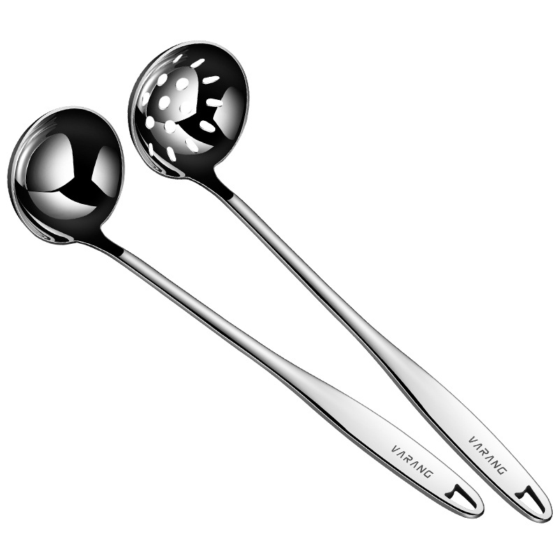 Walang 304 Stainless Steel Soup Ladle Hot Pot Spoon Household Soup Spoon Colander Suit Long Handle Thickened Soup Spoon Kitchenware