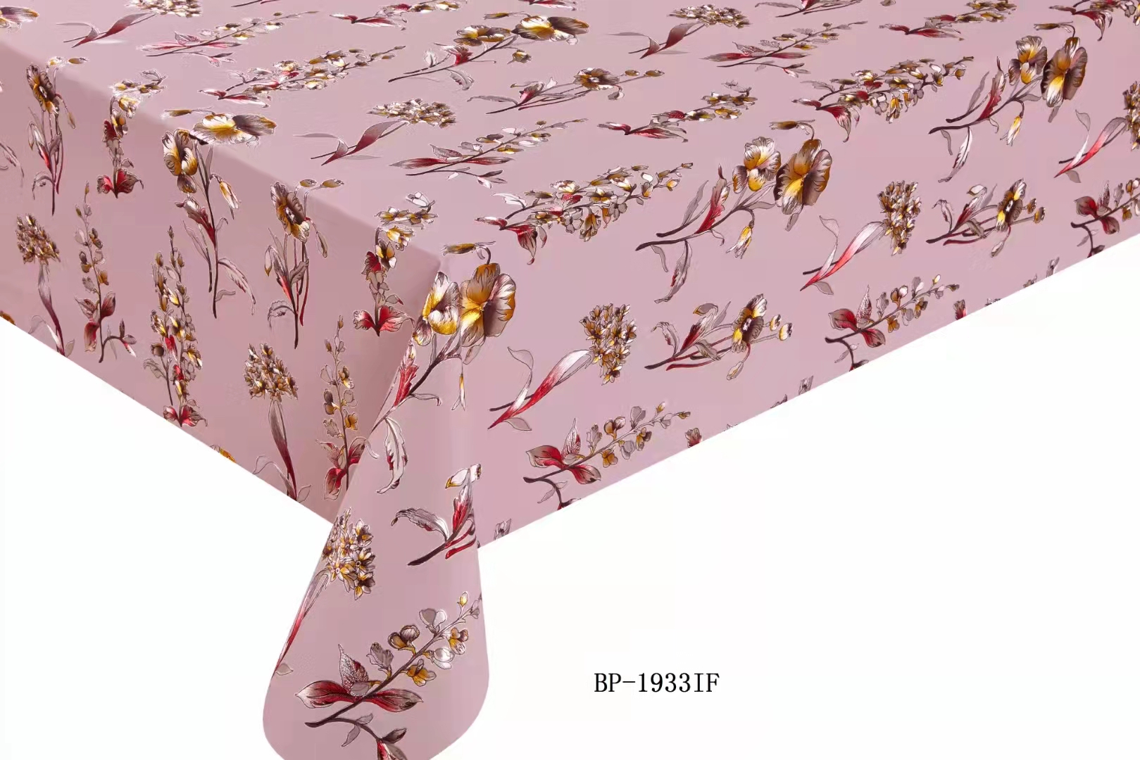 Flower Bronzing Waterproof Tablecloth Coffee Table TV Cabinet Bedside Table Flag Mat European PVC Tablecloth Full Roll Wholesale