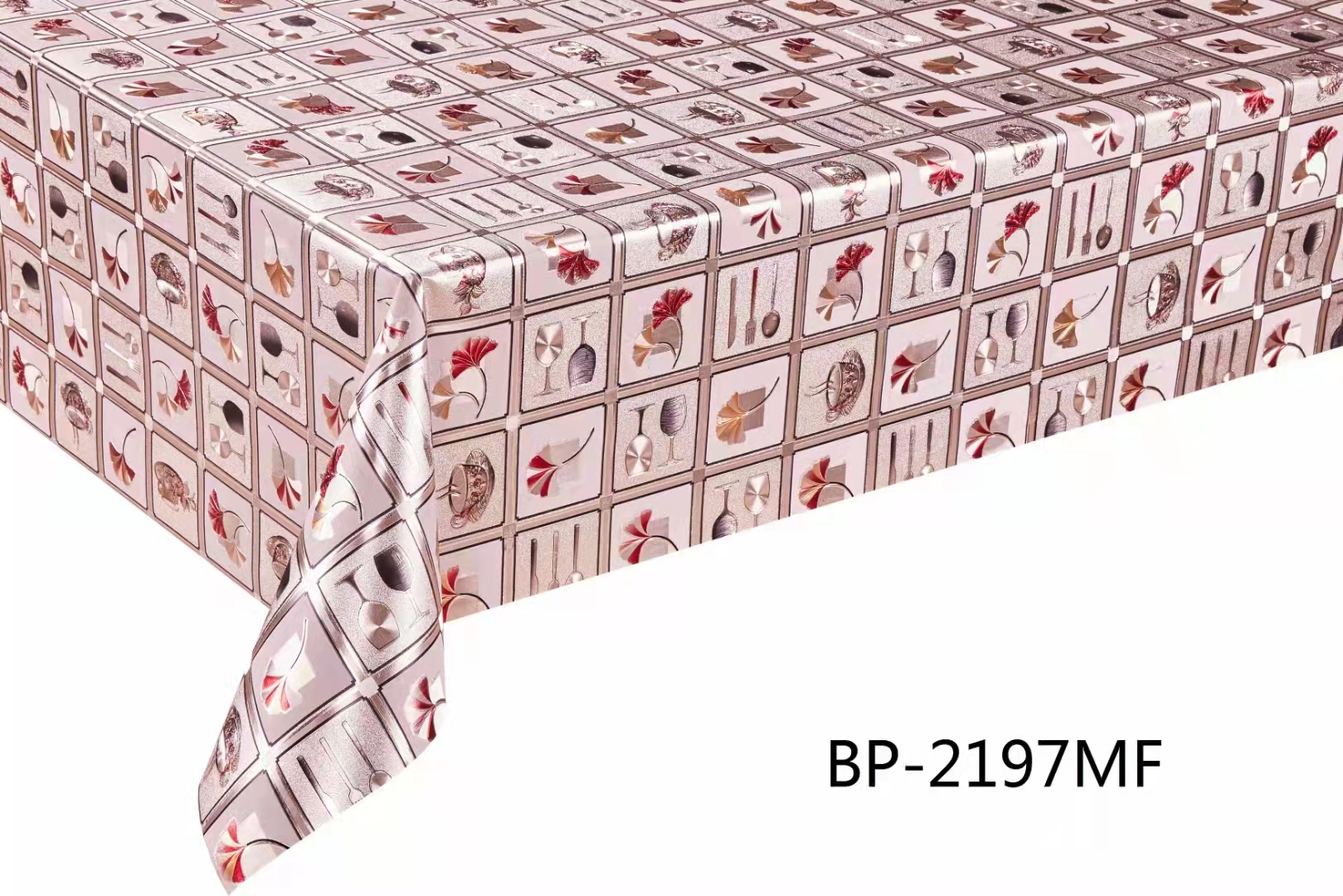Flower Bronzing Waterproof Tablecloth Coffee Table TV Cabinet Bedside Table Flag Mat European PVC Tablecloth Full Roll Wholesale