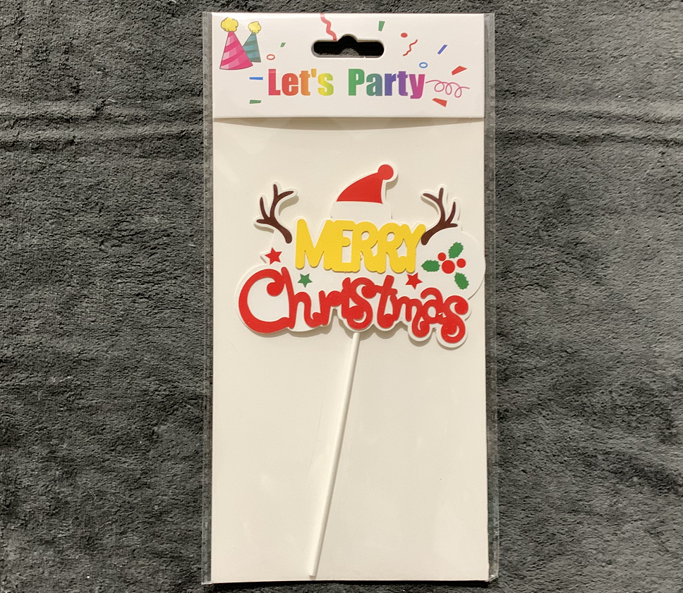 Christmas Cake Inserting Card Cake Flag Snowflake Card Christmas Tree Snowman Decoration Christmas Decoration